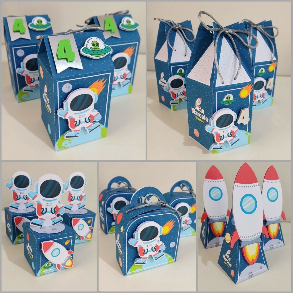 KIT FESTA ASTRONAUTA -PEGUE MONTE - LEMBRANCINHAS INFANTIL - CAIXINHAS PERSONALIZADAS