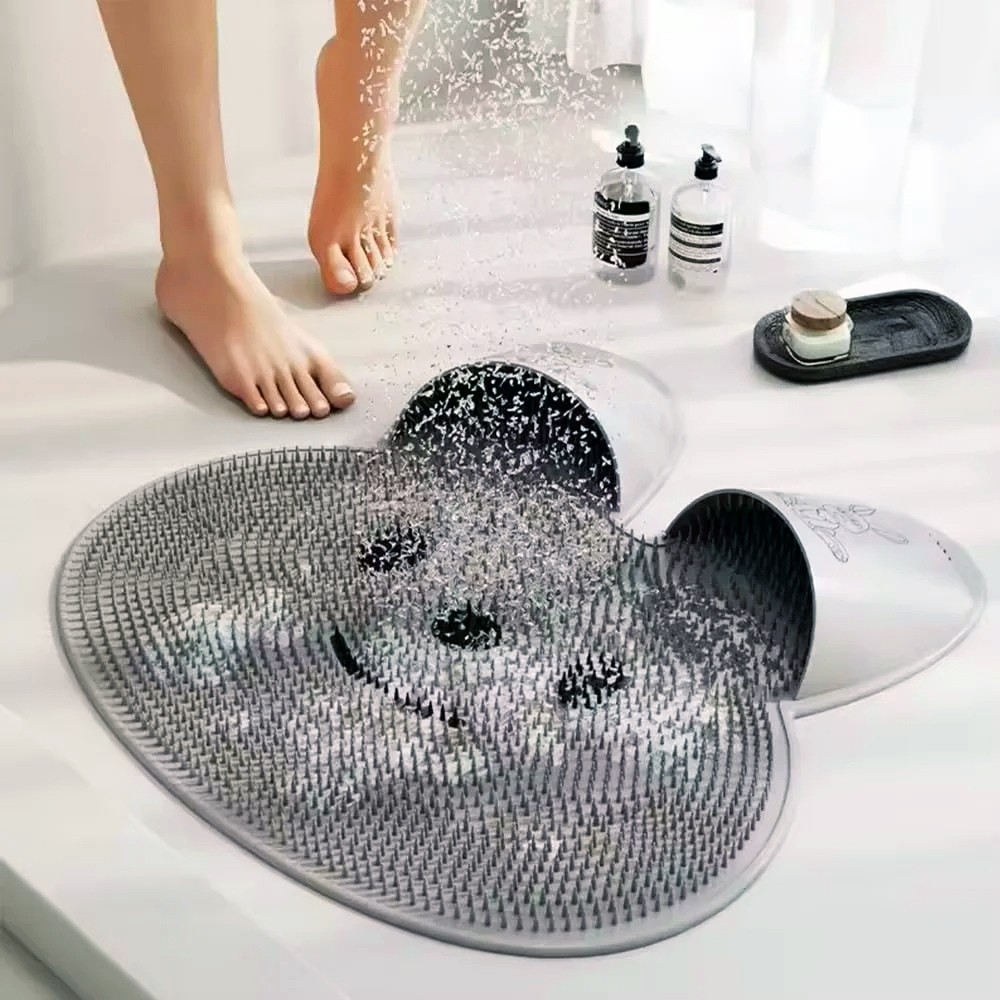 Tapete de Silicone Antiderrapante Relaxante Para Pés e Costas Massageador Box Banheiro