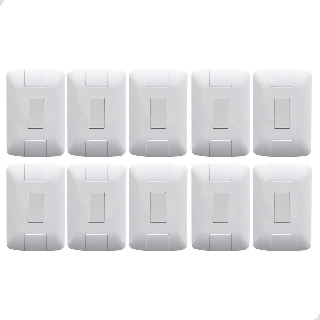 Kit 10 Interruptor Simples Embutir 4X2 Branca Aria Tramontina