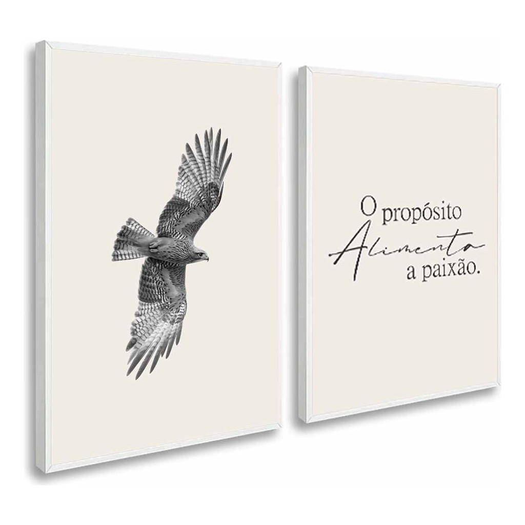Quadro Decorativo Frase Motivação Empreendedor Águia Moldura