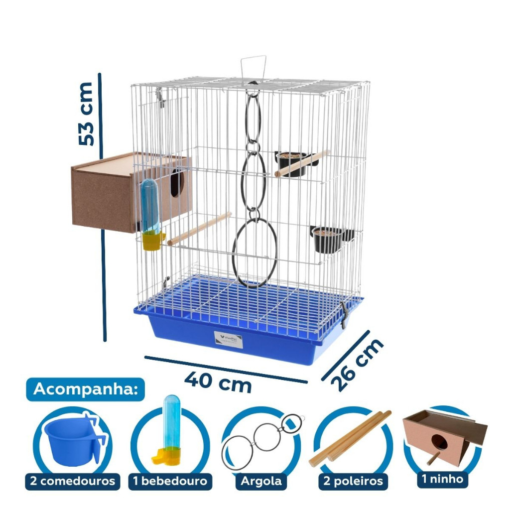 Gaiola Agapornis Criadeira Com Ninho E Acessórios Completa P/ Pássaros em Oferta na Shopee