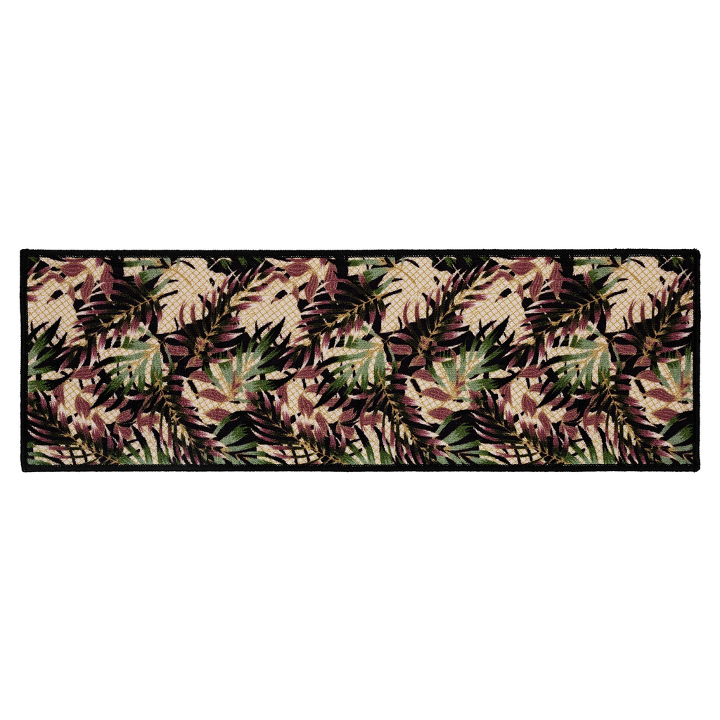 Tapete Passadeira Clean Folhagens 40x120cm Cozinha Sala Quarto Antiderrapante Decorativo Edantex
