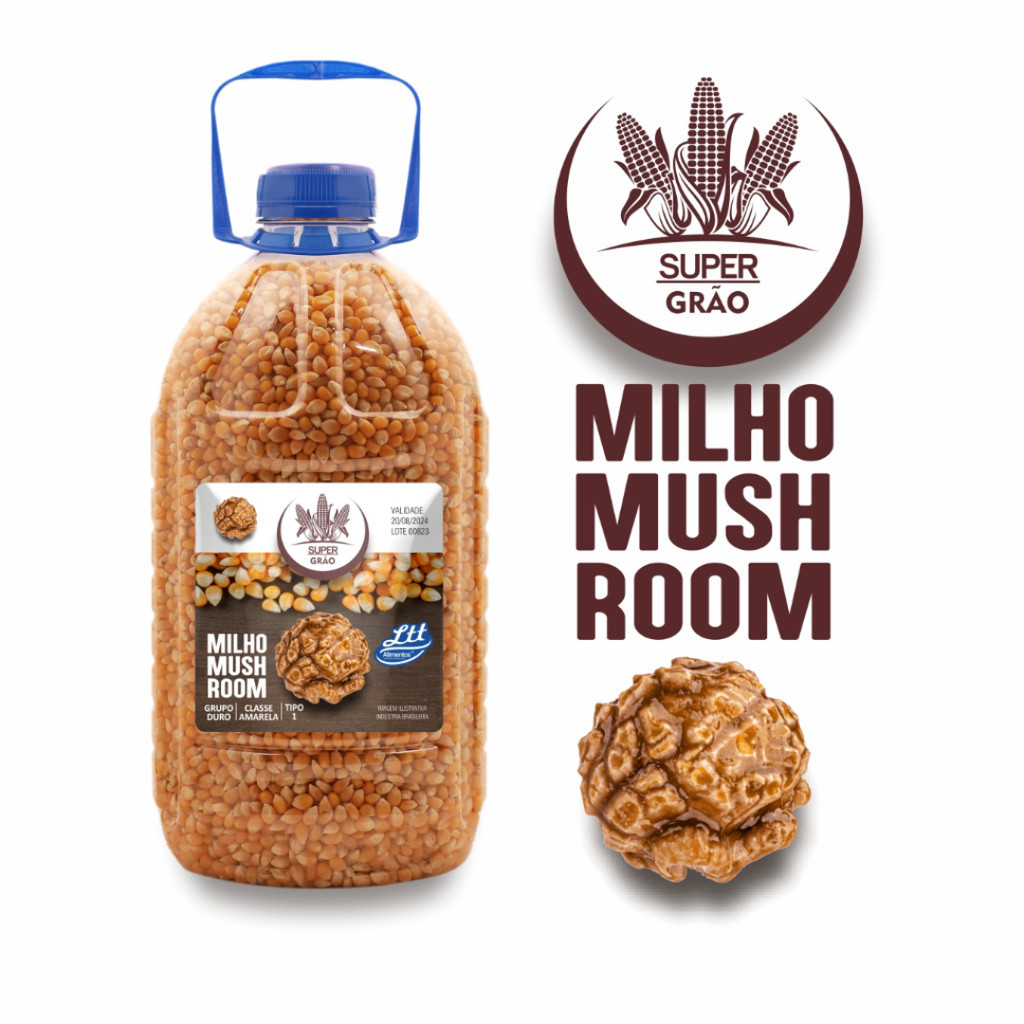 Milho mushroom Galão 2,7kg Marca Oficial Mais Tempero