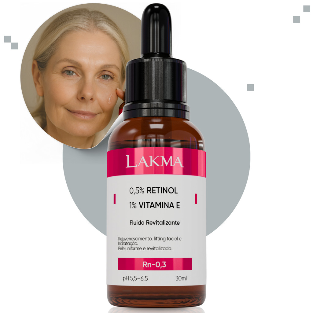 Sérum Retinol 0,5% + Vitamina E 1% Lakma Skincare Todos Tipos De Pele Renovação Textura 30ml em Oferta na Shopee