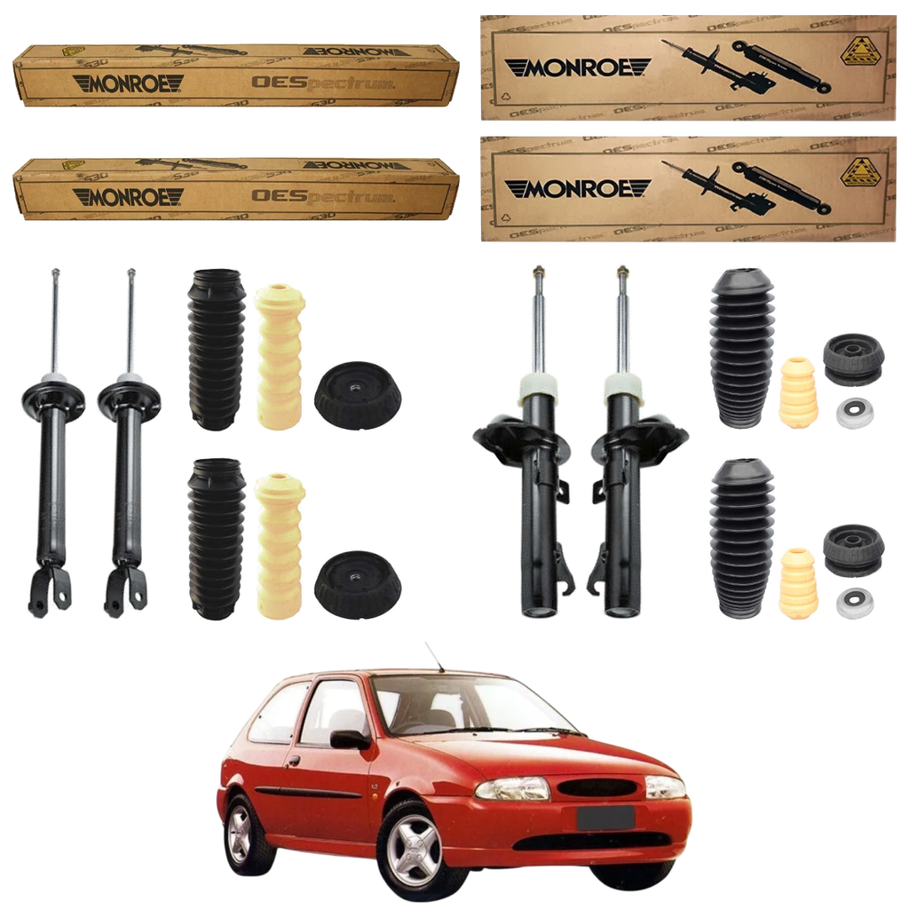 KIT 4 AMORTECEDOR FIESTA 1996 A 2000 MONROE + KIT