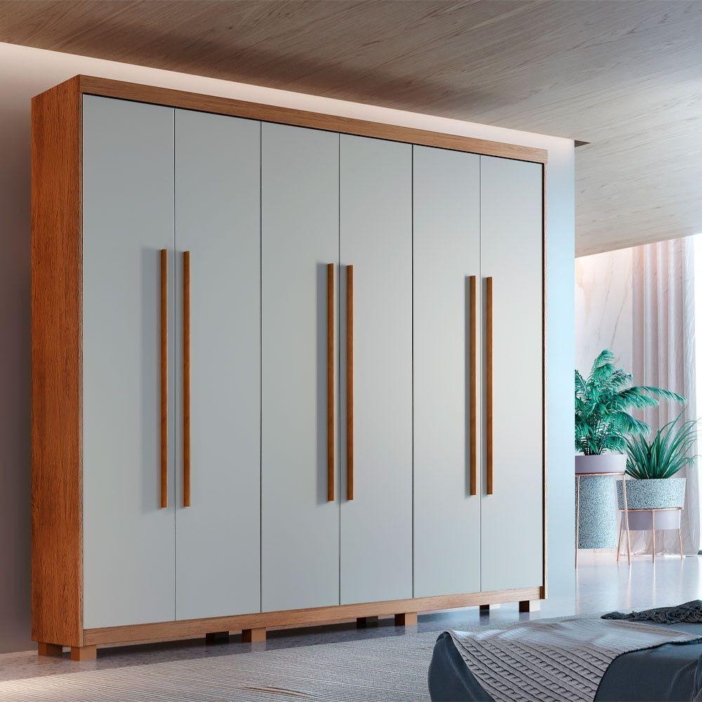 Guarda Roupa Casal Heros 6 Portas Com Pés Moderna Imbuia/off White em Oferta na Shopee