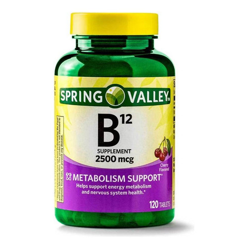 Vitamina B12 2500mcg Spring Valley Quick Dissolve 120 Capsulas Importado Estados Unidos