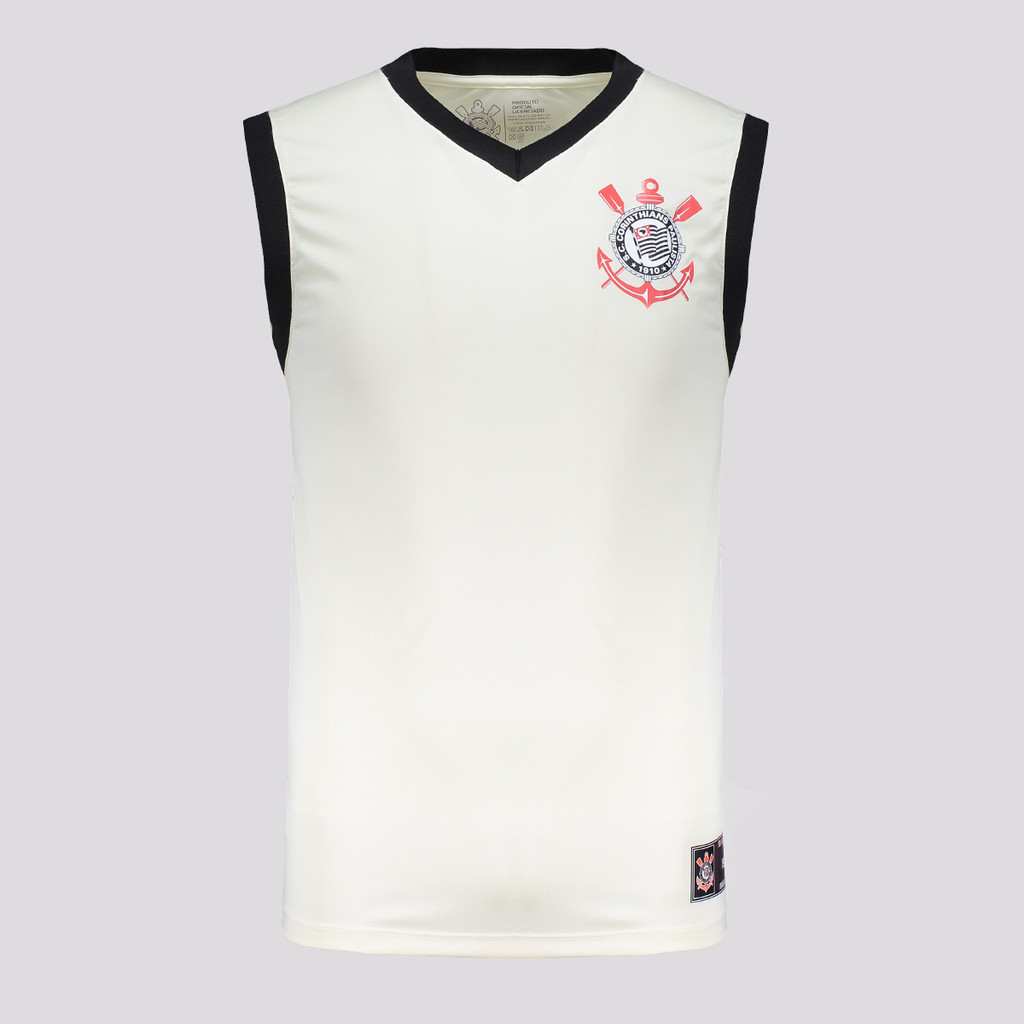 Regata Corinthians Basquete Off White em Oferta na Shopee