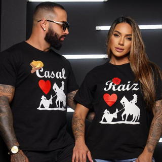 Kit Casal Camisetas Casal Raiz Namorados Camisa Conjuntos De Apaixonados Festa Peão Rodeio Cavalgada em Oferta na Shopee
