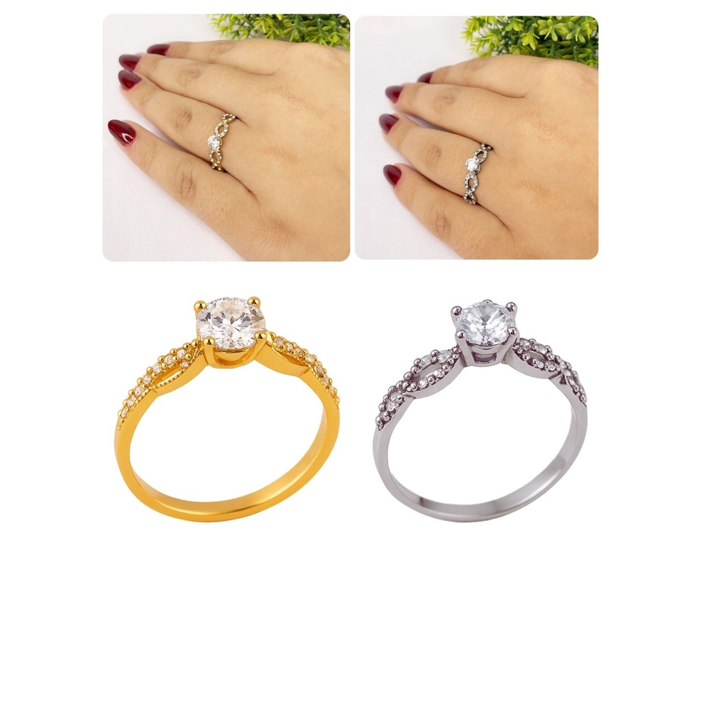 Anel Feminino Zircônia Cristal Solitário Cravejado Prata Dourado Aço Inox Falange Formatura Noivado em Oferta na Shopee