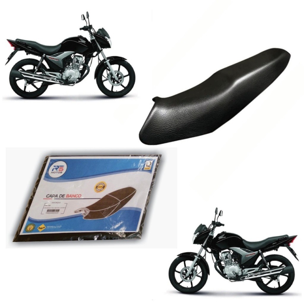 Capa de banco Titan Fan 150/Titan 150 mix 2009/2013 Preta (sem logo Honda) S/ LOGO