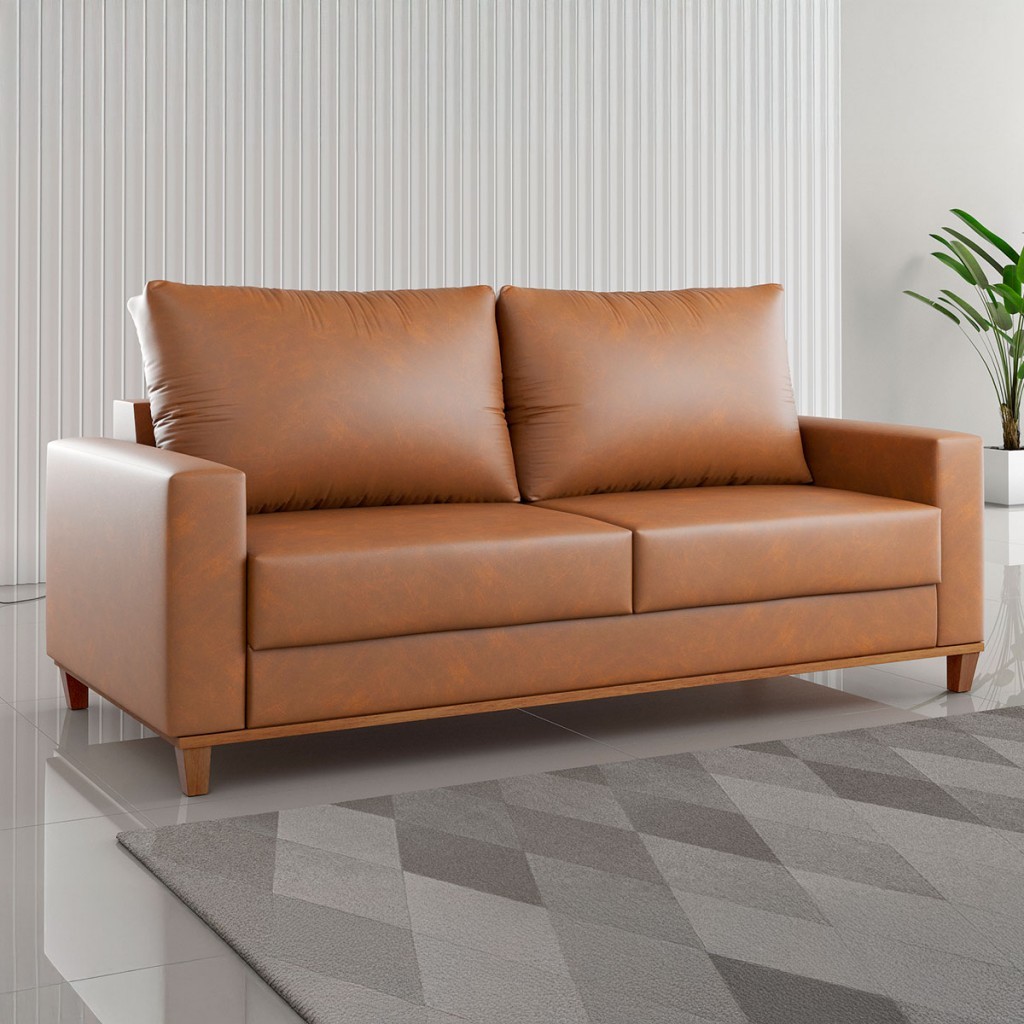 Sofá Living Gilbran 3 Lugares Corano Durango - Vian em Oferta na Shopee