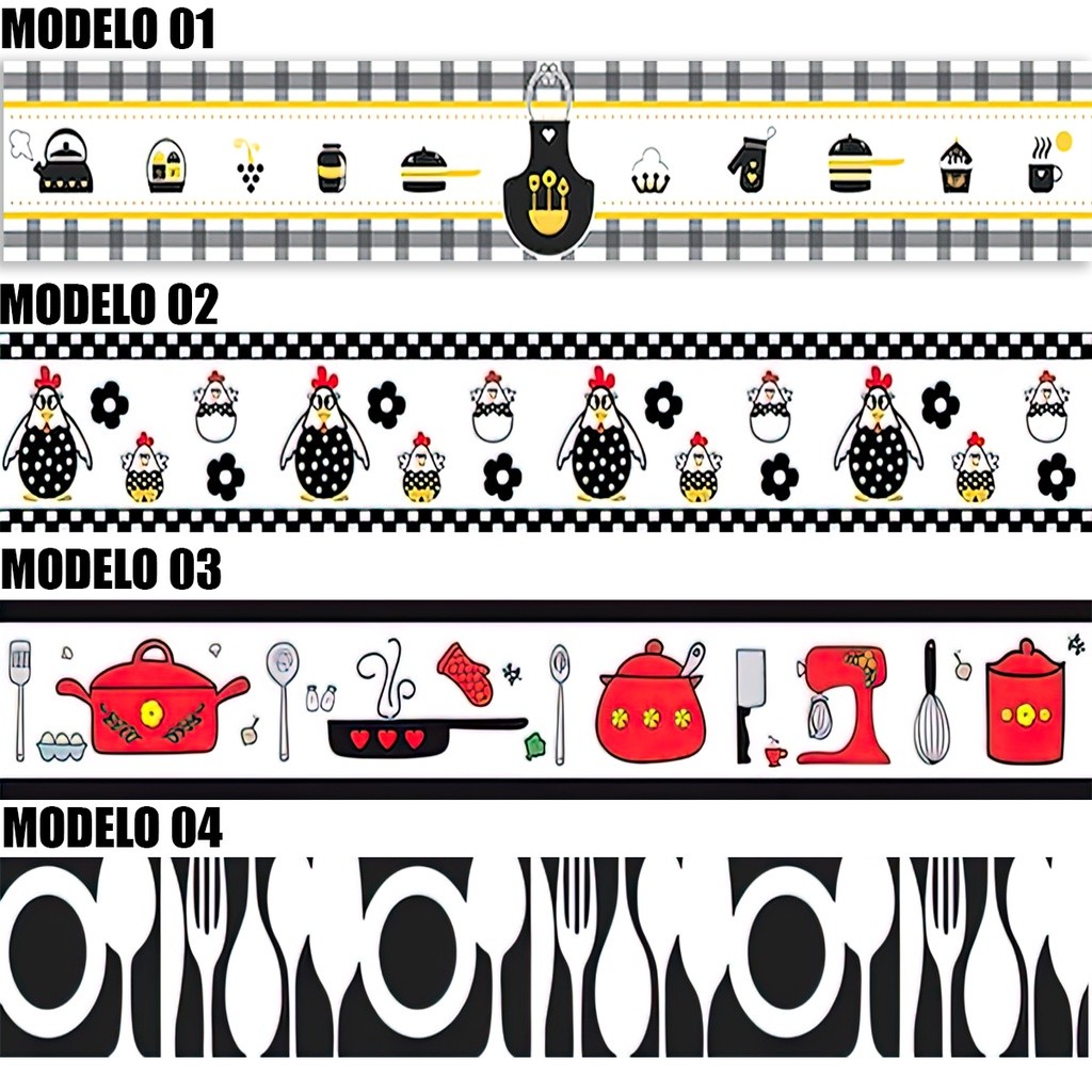 Faixas Decorativa Adesivo de Parede Para Cozinha Vários Modelos em Oferta na Shopee