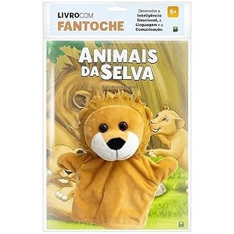 Livro com Fantoche | Animais da Selva | Capa Dura