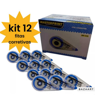 Kit 12 Fita Corretiva Masterprint 5mm x 6m Secagem Imediata em Oferta na Shopee