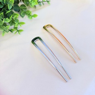 Palito de Cabelo Duplo em Metal - Prata ou Dourado em Oferta na Shopee