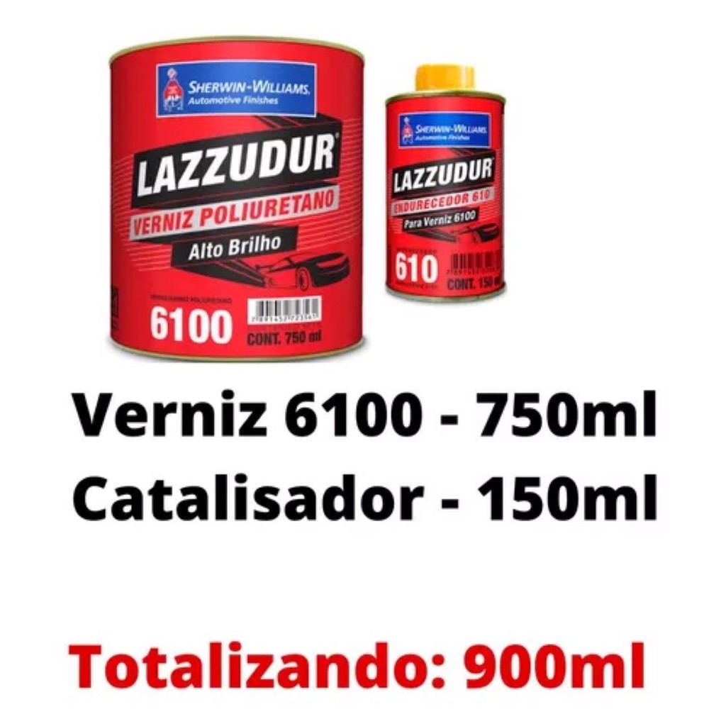 Detalhes do KIT TINTA  AUTOMOTIVA PRATA BARI + VERNIZ 6100 PU 0,9 LAZZUDUR