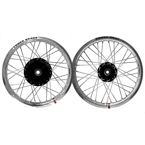 Par Roda Three Heads Alum Polido Titan 150 Fan Disco Preto