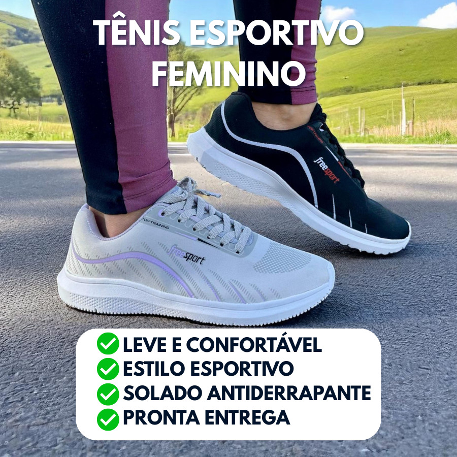 Tênis Estilo Esportivo Casual Feminino Leve Confortável Para Caminhada Corrida Academia Dia a Dia