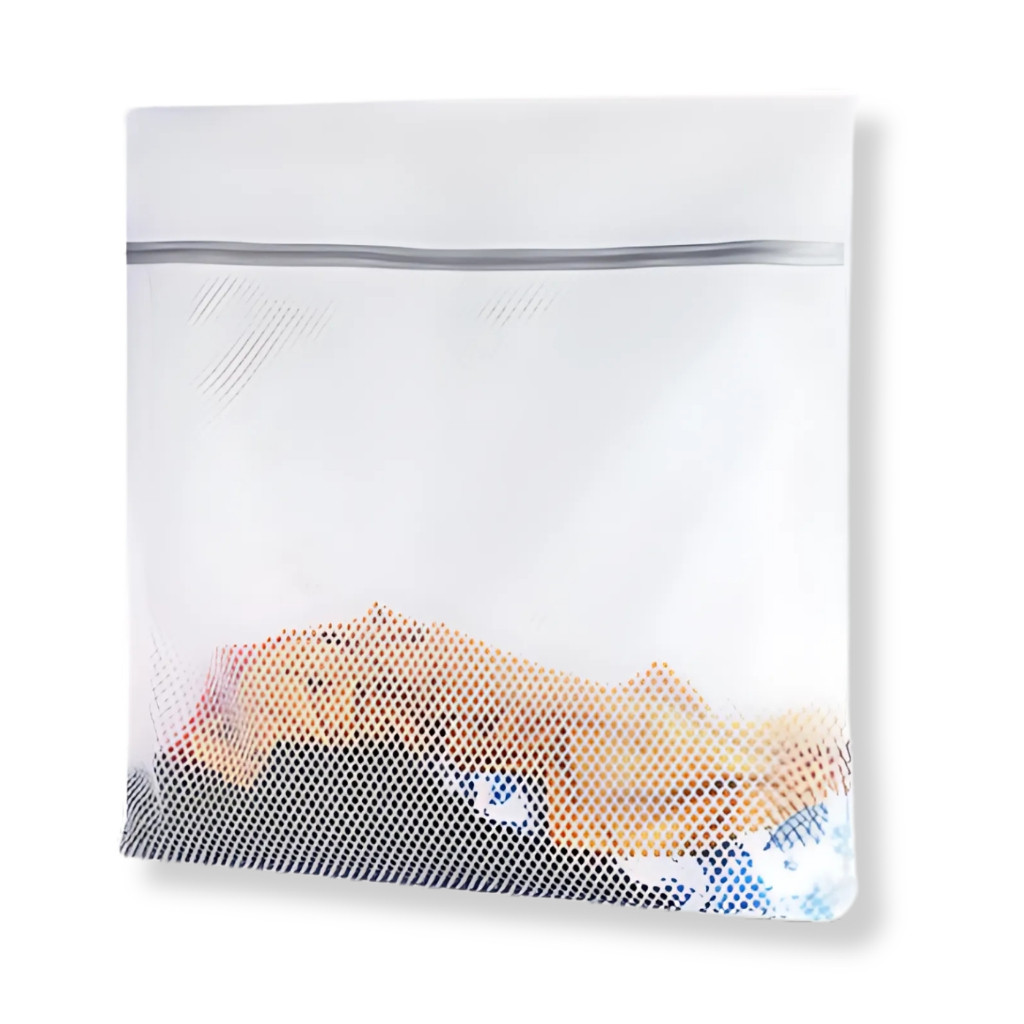Saco Protetor Lava Roupas 35x60 Zíper Reforçado para Lingerie e Peças Delicadas Tecido Papa Bolinha