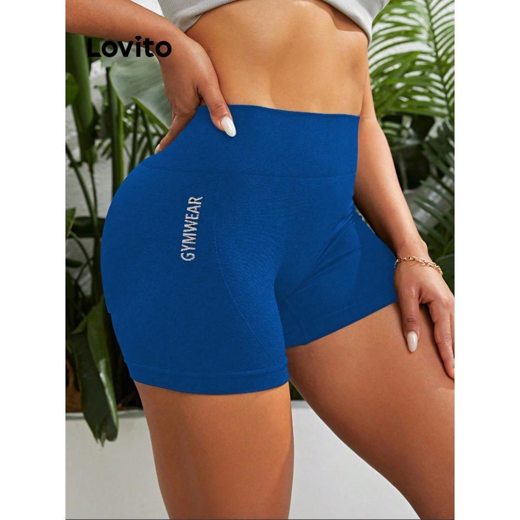 (Trendy) Lovito Legging Esportiva Simples com Estampa para Mulheres LNL52166 - Women Clothes