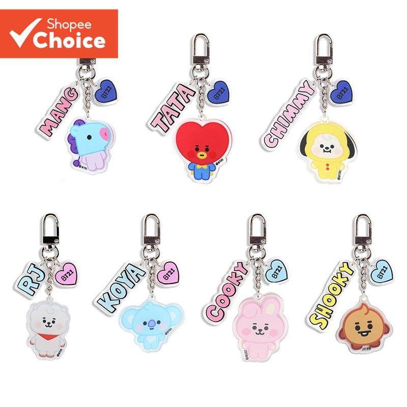 Chaveiro Trend Cartoon Keychains Mulher Estudantes Lovely BT21 Acrílico Acessórios Para Po...