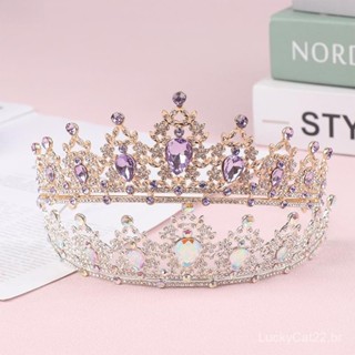 Nova Coroa De Noiva De Cristal Roxo Rainha Real Tiara Concurso Prom Diadema Princesa Casamento Cabelo Acess em Oferta na Shopee