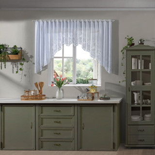 Cortina Renda Cozinha Cascata Flor Tulipinhas 3,00m x 1,00m Branca Delicada Rendinha Casa Decorada em Oferta na Shopee