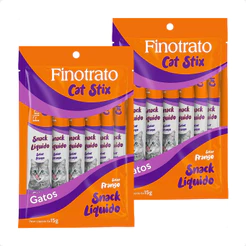 Kit 2 Petisco Cat Stix Sabor Frango Finotrato - 6 Unid. 15G