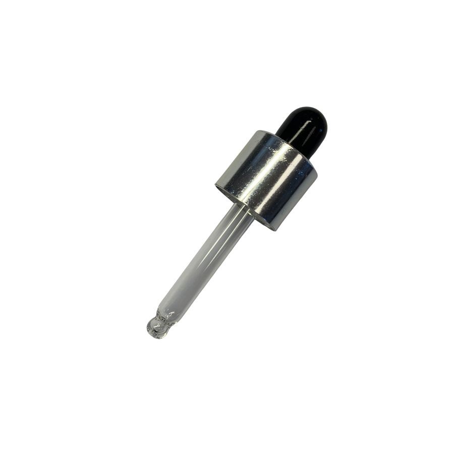 Conta Gotas Prime - Prata e Preto - Rosca 13/415 - 6,25cm - 1 unidade - Rizzo