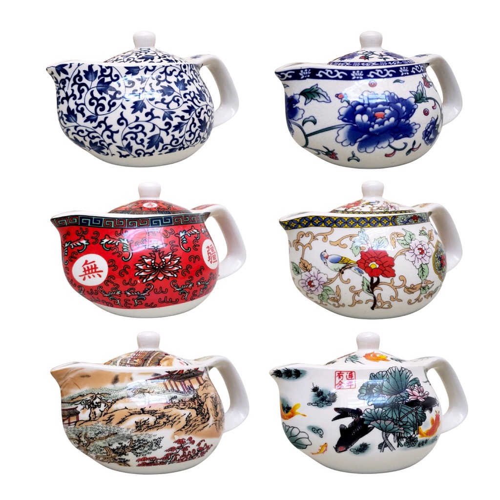 Bule Chá Porcelana Oriental Pequeno Infusor Chaleira 250ml