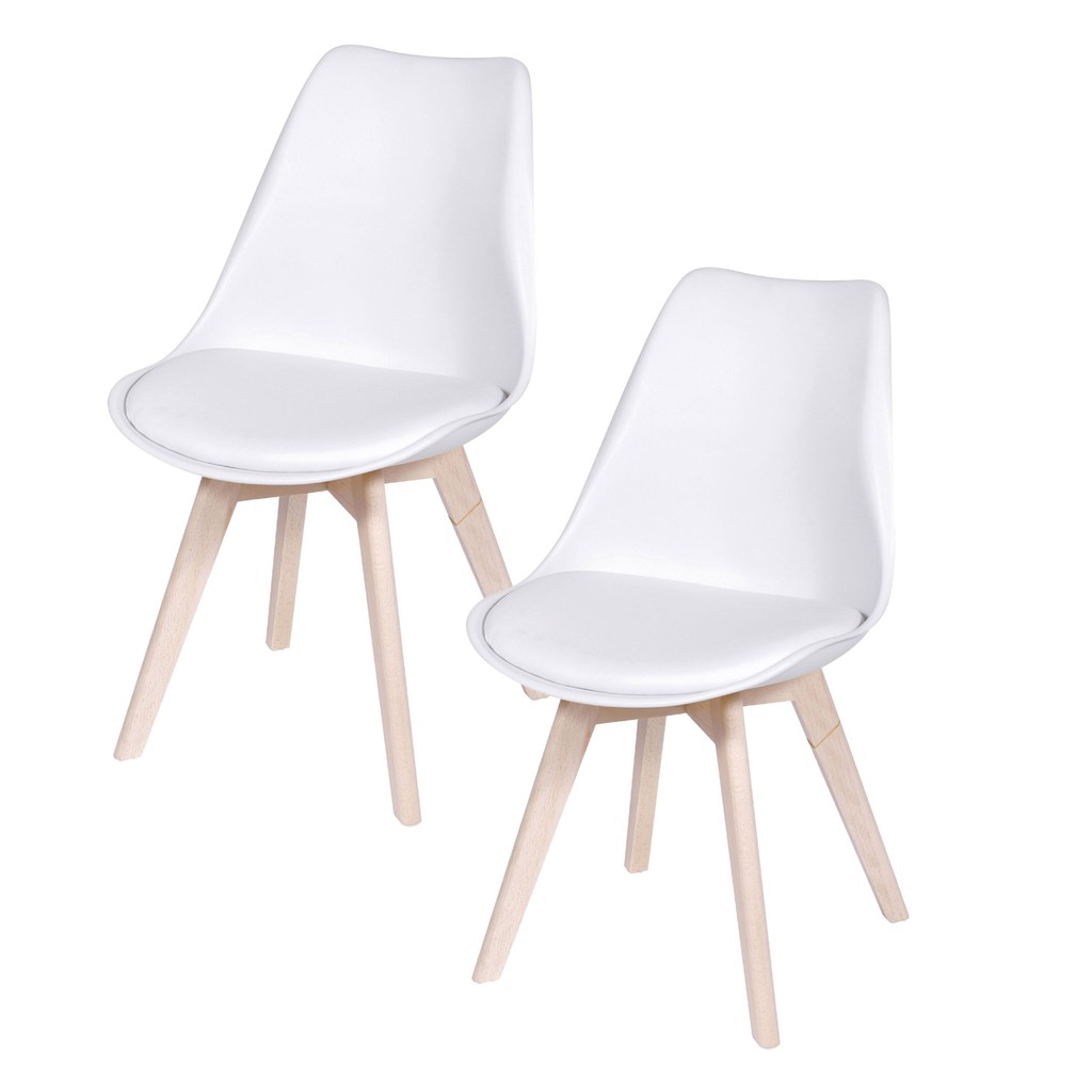 Kit 2 Cadeiras Joly Saarinen Or Design – Polipropileno com Almofada PU e Base de Madeira – Branco, Preto, Fendi ou Cinza em Oferta na Shopee