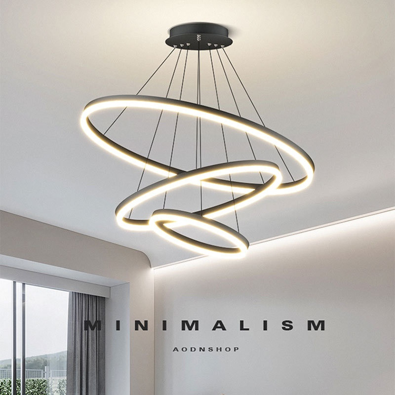 (3 cores em 1 luz) Luminária De Teto Led Decoracao Minimalista Lustre Plafon Dourado Sala ...