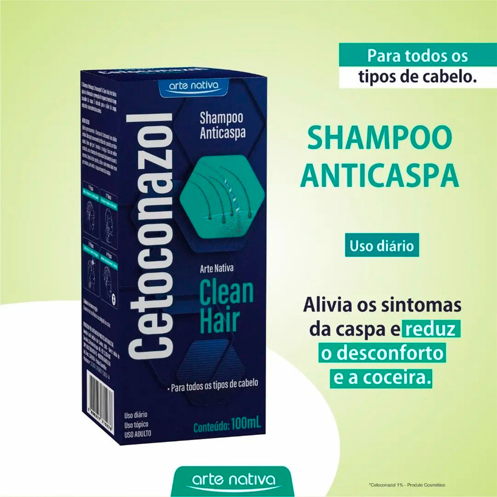 Kit 6 Und Shampoo Anticaspa Clean Hair 100 Ml Arte Nativa — imagem 2 de 2