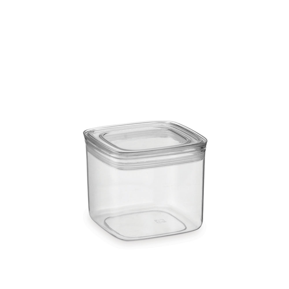 Pote Hermético Mantimentos Plástico Quadrado 1,1L Organização Cozinha Transparente Arthi