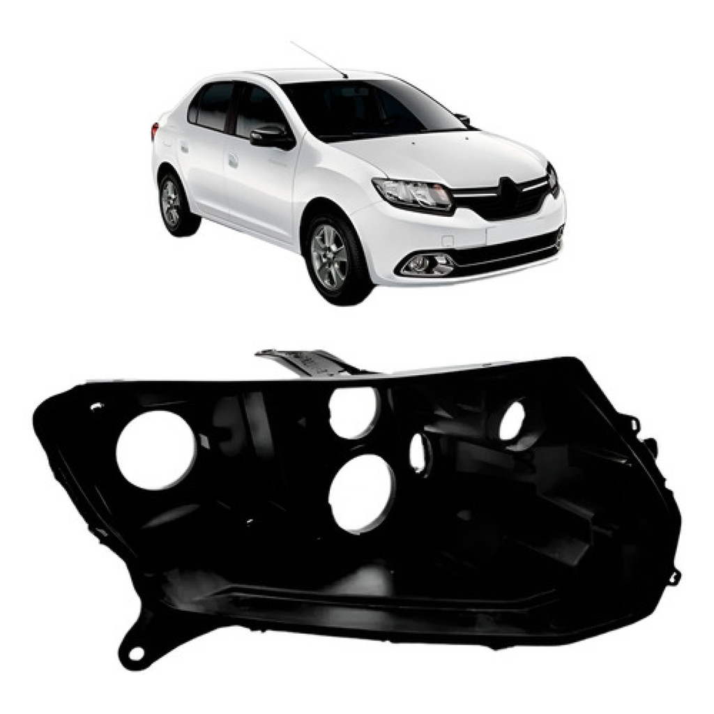 Carcaça Farol Sandero Logan 2014 2015 2016 2017 em Oferta na Shopee