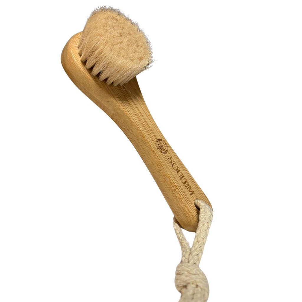 Escova Seca De Rosto Esfoliação a Seco Dry Brushing Facial Cerdas Naturais