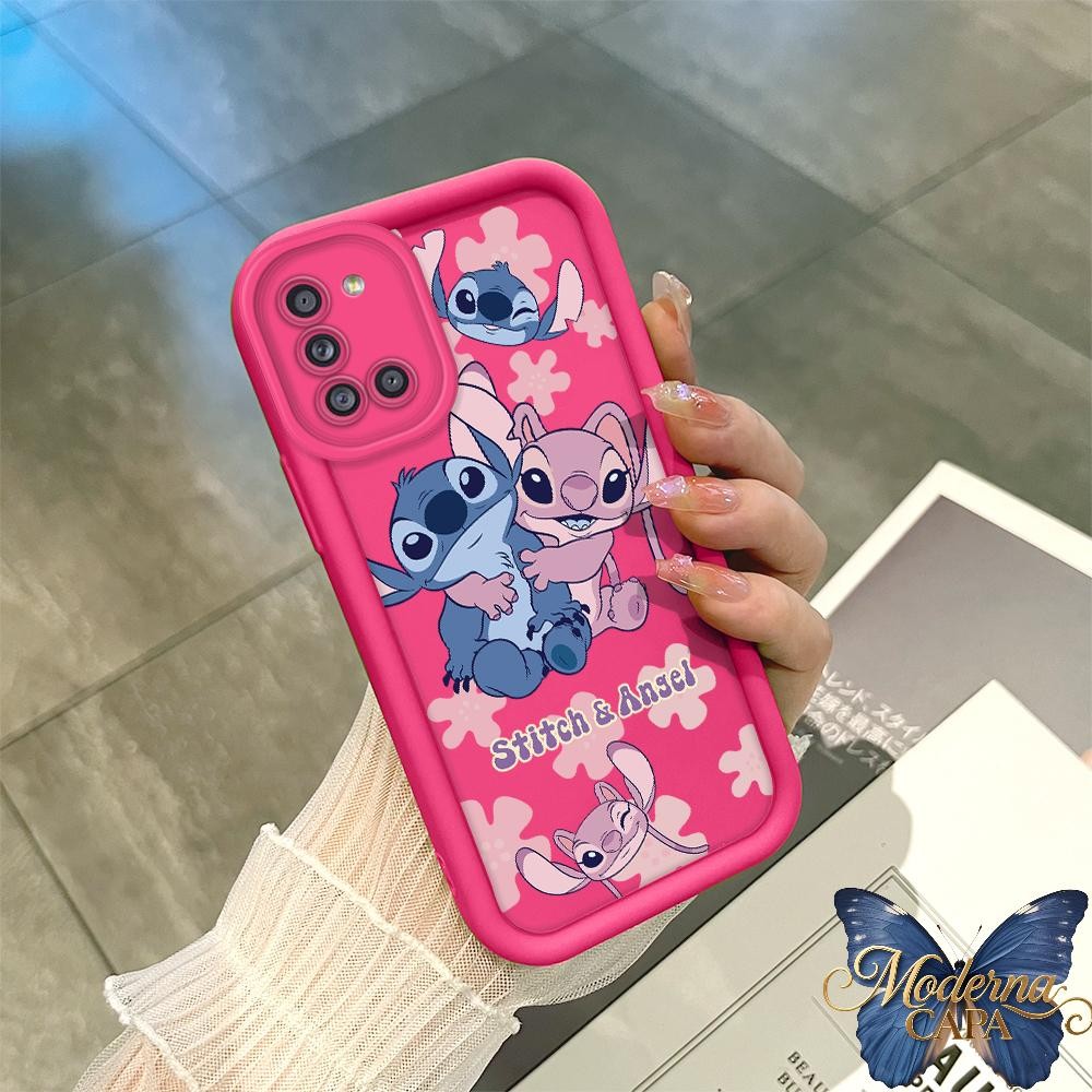 Capa Para Samsung Galaxy A31 Capinha De Celular Silicone Macia Protetora Do Telefone Móvel Caso Rosa Verde Stitch 0379 em Oferta na Shopee