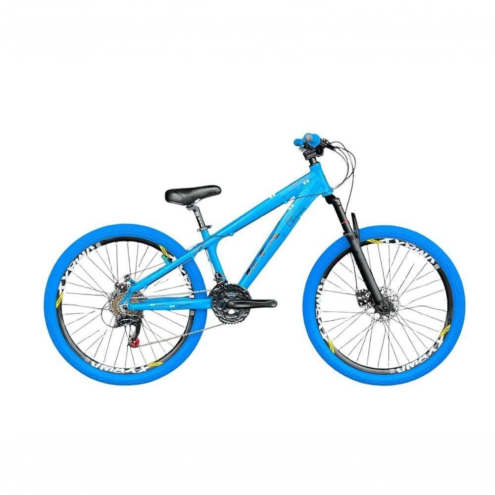 Bicicleta Aro 26 Gta Rebel Azul Câmbios Shimano Com Pneu Azul em Oferta na Shopee