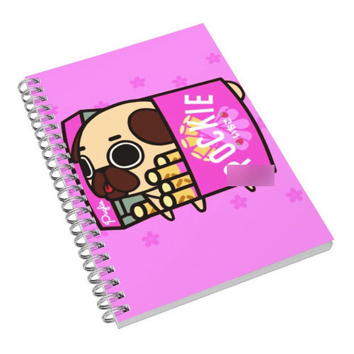 Caderno Universitário Pug Pocky Kawaii 1, 10 e 15 Matérias Escolar Capa Dura Animes  Desenhos