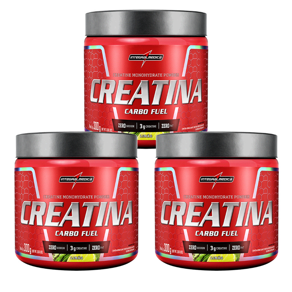 Kit 3 und Creatina Carbo Fuel Limão 300g  - Integralmédica em Oferta na Shopee