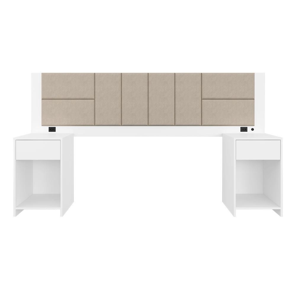 Cabeceira Estofada Para Cama Casal Dubai Com Led Bra/beg- M. Arapongas - Home & Living