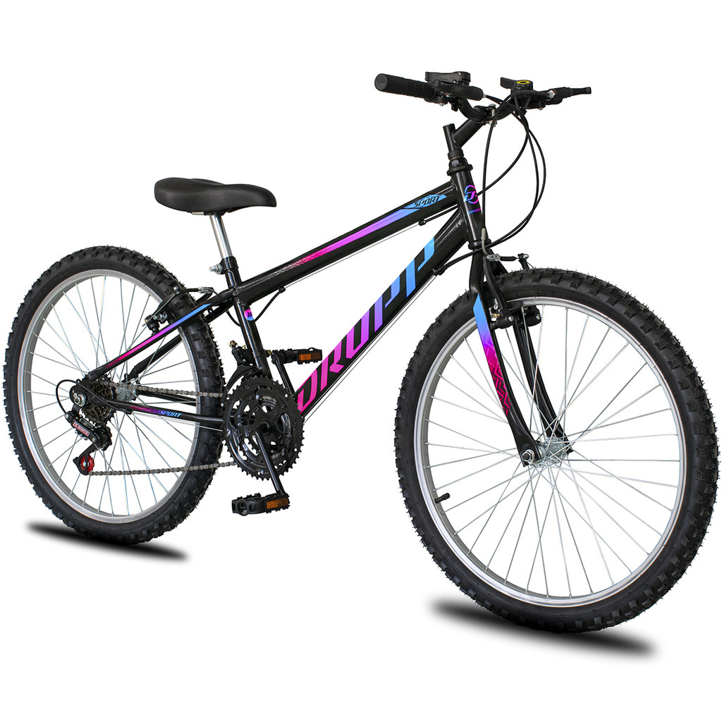 Bicicleta Aro 24 Dropp Sport Infantil Adulto18 vel marchas Freio V-Brake em Oferta na Shopee