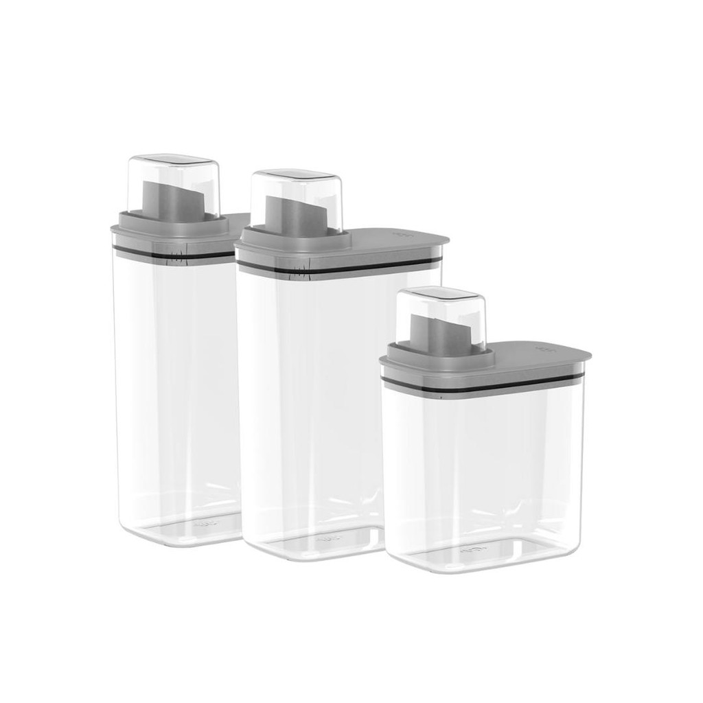 Kit 2un 2,3L + 1un 1,5L Dispenser Organizador de Lavanderia Para Amaciante Sabão em Pó em Oferta na Shopee