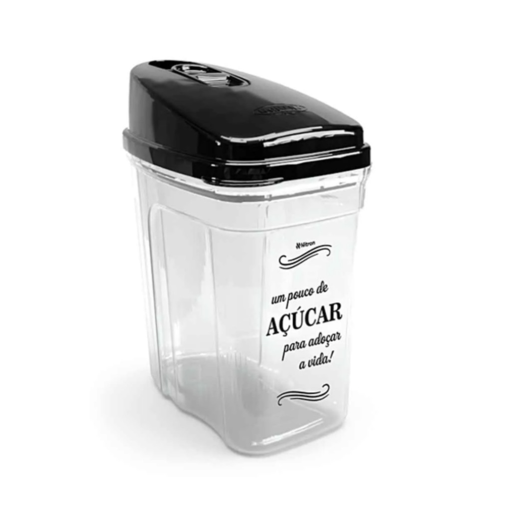 Açucareiro Portátil Transparente Com Tampa 836ml Nitron