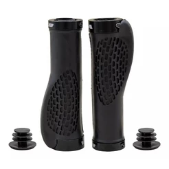 Manopla Punho Bicicleta 130mm Comfort Borracha Tpr Preta Com Trava