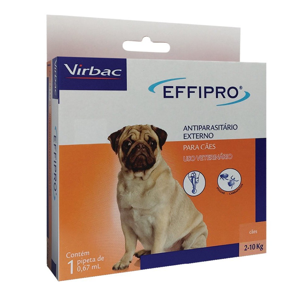 Antipulgas e Carrapatos Effipro para Cães de 2kg à 10kg com 1 pipeta