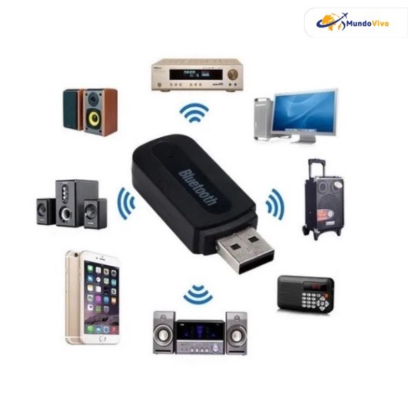 Receptor de áudio USB Bluetooth Adaptador de áudio para carro de 3.5 mm