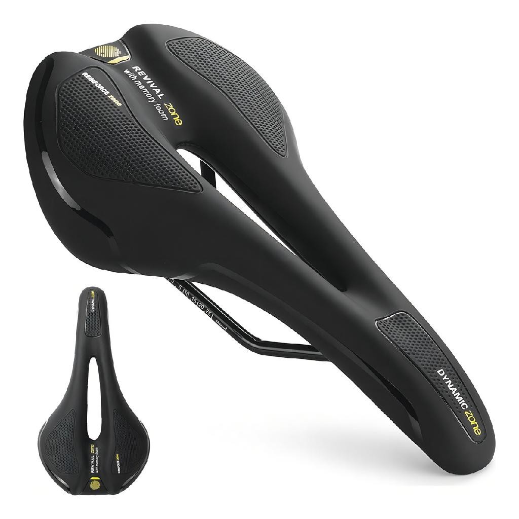 Selim Elleven Atletic Foam 2354h Vazado Cavidade Mtb/speed Comprimento 279 Mm Cor Preto/amarelo Largura 148 Mm em Oferta na Shopee