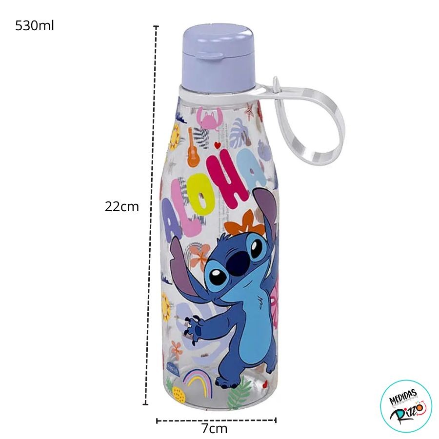Detalhes do Garrafa Abre Fácil - Stitch Aloha - 530ml - 1 unidade - Disney Original - Rizzo